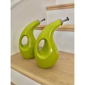 Rachael Ray Ceramic EVOO 24 Oz Olive Oil Dispensers with Spout Lime Green